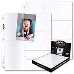 BCW Pro 5-Pocket Photo Page (100 Count) | Archival Quality, Acid-Free | Photo Card Sleeves for Postcards | Fits 3-Ring Binders | Perfect for Photocard Binder Sleeves, Collectible Trading Card Albums