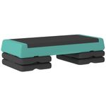 Soozier Adjustable Aerobic Stepper, 3-Level with Risers 4", 6", 8" Exercise Step Platform for Home Gym Fitness Workout, 550lbs Weight Capacity, Green