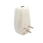 OREI 3 in 1 Israel Travel Adapter Plug with USB and Surge Protection-Grounded Type H, Retail Packaging, Ivory