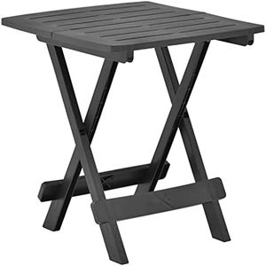 'vidaXL Folding Garden Table, Weather Resistant and Maintenance-Free Plastic, Elegant Slatted Design, Anthracite, No Assembly Required Ideal for Patio, Deck, Garden, Outdoors