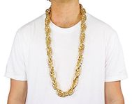 Largemouth 40" Heavy Rope Gold Pimp Chain Old School Rapper Costume Bling!! (Gold) For Men