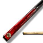 BAIZE MASTER Silver Series 48 Inch RED CONQUEST 2pc Junior Pool Cue or Kids Snooker Cue with Ash Shaft and 9.5mm Layered Tip (Red)