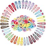 Hair Clips Hair Bands Set, Canvalite 40pcs Snap Girls Hair Clips and 100pcs Baby Girls Hair Bands for Girls Kids Baby, Hair Clips Girls for Fine Hair