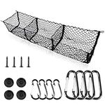 Cargo Net Trunk Bed Organizer for Ford/Dodge/GMC/Chevy Silverado/Toyota/Nissan/Honda/Lincoln and Pickup Truck, 59" Longer Mesh Storage Net Heavy Duty Cargo Net with 3 Detachable Pocket