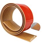 Floor Transition Strip Self-Adhesive PVC Laminate Floor Cover Strips Flat Divider Strip for Joining Floor Gaps, for Tile/Wood/Laminate/Joins Gap (2m×5cm, Brown Wood Grain)