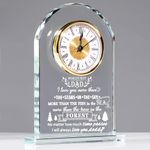 Movdyka Crystal Desk Clock Gifts for Dad From Son Daughter I Love You Personalised Ornaments Father's Day Presents for Daddy Birthday Christmas Keepsakes for Him Table Clock Decor