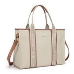 Missnine Laptop Canvas Tote Bags for Women with Liner 15.6 Inch Elegant Work Shoulder Bag Large Handbag for School Office Business