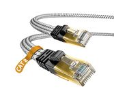 Cat 7 Ethernet Cable, White 5M/16FT DanYee Nylon Braided CAT7 High Speed Professional LAN Cable Gold Plated Plug STP Wires CAT 7 RJ45 Internet Network Cable (White 5M/16FT)…