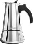 Stainless Steel Induction Stovetop Espresso Maker - Make Cafe Quality Italian Style Coffee at Home with This Premium Moka Pot in Modern Chrome, by The London Sip Company.… (Silver, 6 Cup)