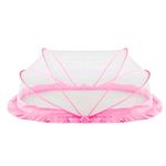 Classic Mosquito Net for Baby,Bottomless and Foldable Net for Baby Safe & Easy Use,Ensures Your Baby's Safe Sleep-135cmX65cmX65cm Upto 2Years-Pink