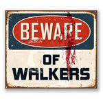 2 x 10cm Beware of Walkers Sticker Car iPad Laptop Decal Fun Sign Zombie #5732 (10cm Wide x 8.5cm Tall)