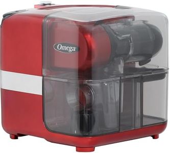 Omega Juicer JCUBE500RD Cold Press 365 Slow Masticating Juice Extractor and Nutrition System with On-Board Storage, 200-Watts, Red