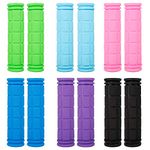 6 Pairs Bicycle Handlebar Grips, Soft Bike Rubber Grips Non-Slip Bike Handle End Grip for Mountain Road Folding Bike Scooter (6 Colors)