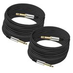 Tavsou Pack of 2 Guitar Cables 1/4 Inch Instrument Cable with 6.33mm Straight TS Jack (5 M - 2 Pack)