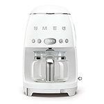 Smeg DCF02WHUK Drip Coffee Machine, Auto-Start Mode, Reuseable Filter, Digital Display, Anti-Drip System, Aroma Intensity Option, 1.4 Litre Tank, White