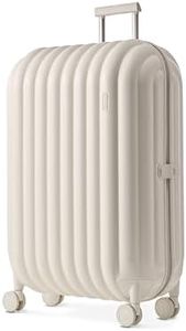 artrips Bread Design 28 inch Suitcase, Lightweight Hardside Luggage with 8 Spinner Wheels, PC TSA Lock, 98L, White