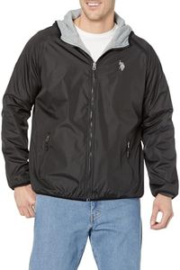 U.S. Polo Assn. Men's Reversible Poly Shell to Fleece Hooded Jacket, Black 9029, XX-Large Plus