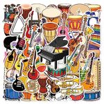 Musical Instruments Stickers 50 Pack Laptop Stickers,Vinyl Waterproof Stickers for Water Bottles Skateboard Scrapbook Bike Computer,Phone,-Graffiti Stickers Pack for Teens Girls Kids Adults(Musical Instruments)