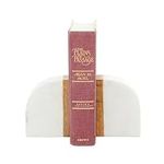 Deco 79 Marble Bookends with Wood D