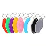 Blank Hotel Keychain, 10 PCS Retro Blank Motel Custom Keychains Colored Key Rings Identifiers Vintage Party Favors Vinyl Heat Transfer Supplies for Sublimation DIY Crafting Luggage Tag Label Making