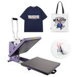 ColorSub Digital Hot Press 38 x 38 cm (15 x 15 Inches) 1600W Purple Plastic Heat Press Machine for T-Shirt Printing, Bag Personalization, Pillow Decoration, Sublimation Printing on Fabrics