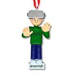 Ornaments by Elves - Personalized Virtual Reality Male Blonde Christmas Ornament - Tech Enthusiast Decor, Unique Gift for Boys, Teens, Brothers - Tree Decoration - in a Giftable Packaging