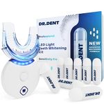 DRDENT Professional LED Teeth Whitening Kit - Sensitivity Free Formula - 8 Teeth Whitening Gel Pods 33.6ml - Helps to Remove Stains - Includes Mouth Tray & Shade Guide - Rapid & Effective Results