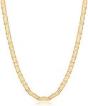 Barzel 18K Gold Plated Mariner Chain Necklace For Men & Women - Made in Brazil (18 Inches, 6MM Gold)