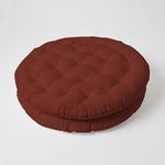 SKANDA FAB Premium Cotton Floor Cushion | Luxurious Comfort & Microfiber Fill 60X60 CM Large Size for Meditation | Floor Cushion | Pooja | Living Room | Pets | Outdoor Maroon(Pack of 2)