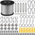 GZFTMKOBNS 2MM Garden Wire for Climbing Plants,50m Wire Rope Kit ,Plant Wire for Climbing Plants,Heavy Duty 304 Stainless Steel Cable Rope , M5 Turnbuckle Wire Tensioner Kit