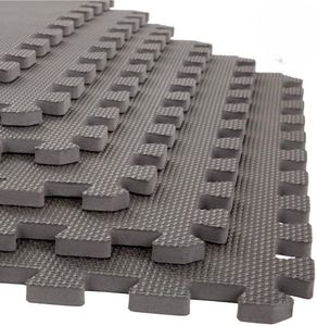 EVA Foam Mat Tiles 18-Pack - 72 SQ FT of Interlocking Padding for Garage, Playroom, or Gym Flooring - Workout Mat or Baby Playmat by Stalwart (Gray)