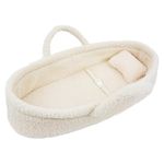 June Garden Cozy Dream Doll Bassinet - Baby Doll Portable Carrier - Fits for American Girl Dolls or Teddy Bears up to 18" - Cream White