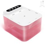 HEELE Cat Water Fountain with Sensor, 2L Pet Water Fountain Battery Operated, Wireless Cat Drinking Fountain with Motion Sensor, Ultra Quiet Cat Drinking Fountain with 2 Filters and Silent Pump, Pink