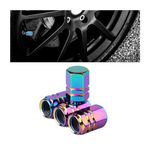 XINLIYA Car Tire Stem Valve Caps, 4 Pcs Aluminum Alloy Valve Stem Covers, Corrosion Resistant Leak-Proof Tire Cap Cover Accessories, Hexgon Style Wheel Air Valve Caps for SUV Car Bike（Multicolor）