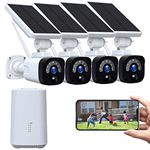 CAMCAMP Solar Home Security Camera System Wireless, 2K 4MP Solar Camera Security Outdoor, HDMI Output, PIR Human Detection, 2-Way Audio, Night Vision, IP65 Waterproof, APP Remote, 0 Monthly Fee