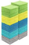 HOMEXCEL Microfiber Cleaning Cloths 100 Pack, Highly Absorbent Cleaning Towels, Lint Free & Scratch-Free Cleaning Rags for House, Kitchen and Car, Multi-Color Microfiber Towels 11.5 x 11.5 inch