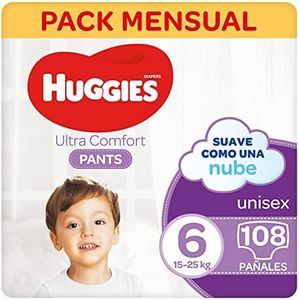 Huggies Ultra Comfort Pañal Braguita Talla 6 (15-25 kg) - 108 pañales braguita
