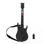 Guitar Hero Controller PC, Wireless PlayStation 3 PS3 /PC Guitar Hero Guitar with Dongle for Clone Hero, Guitar Hero 3/4/5 Rock Band 1/2 Games Black