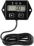 Runleader Digital Hour Meter Tachometer, Maintenance Reminder, User shutdown, Use for ZTR Lawn Mower Tractor Generator Marine Outboard ATV Motor Snowmobile and Gas Powered Equipment