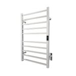 Odass | Towel Warmer | Built-in Timer with Led Indicators | Timer Modes: 1 H to 8 H, ON/Off | Temperature 30 to 60 °C (86 to 140 °F) | Wall Mounted | 10 Square Bars | Chrome