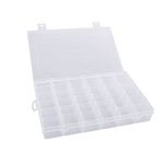 Gospire 36 Grids Clear Plastic Jewelry Box Organizer Storage Container with Removable Dividers