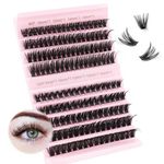 Oreola Cluster Lashes 80D 100D Individual Eyelashes D Curl False Lashes Reusable Individual Lashes Wispy Soft Russian Lashes Individual Mix 8-16MM C Curl