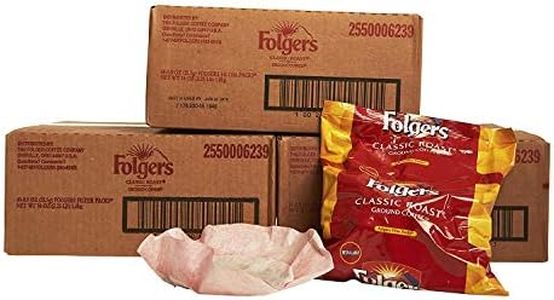 Folgers Classic Roast Filter Packs, Premeasured Ground Coffee and Filter in a Single Pouch, 4 Boxes 160 Count