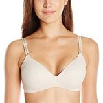 Warner's Women's No Side Effects Underarm-Smoothing Comfort Wireless Lightly Lined T-Shirt Bra 1056, Butterscotch/White Dot Print, 38B