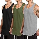 COOFANDY Men's 3 Pack Workout Tank Top Gym Muscle Tee Fitness Bodybuilding Sleeveless T Shirts