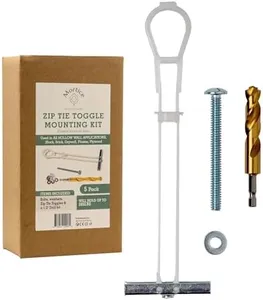 Heavy Duty Zip Tie Toggle Anchor Mounting Kit - Drywall Anchors and Screws - Includes Washers, Bolts, and Custom Drill Bit - Used to Hang Heavy Items Including tv Mount - 1/4"-20x 2 1/2" Bolt 5 Pack