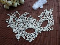 Exlinonline Lace Masquerade Mask Elastic,Fit for Adult,Soft Gentle Material,Specially for Costume,Thememed Party White