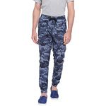 Krystle Blue Camouflage Print Army Style Joggers Sports Gym Athletic for Men's & Boy's-32