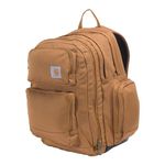 Carhartt 35L Backpack, Durable Pack with Laptop Sleeve and Duravax Abrasion Resistant Base, Everyday Triple Compartment Brown, One Size