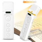 Glocusent Bookmark Style Book Light, Reading Light with Sleep Aid & Timer, 5 Brightness & 3-Color Expertise Book Light for Reading in Bed, USB Rechargeable Lamp for Book Lovers Gifts (White)